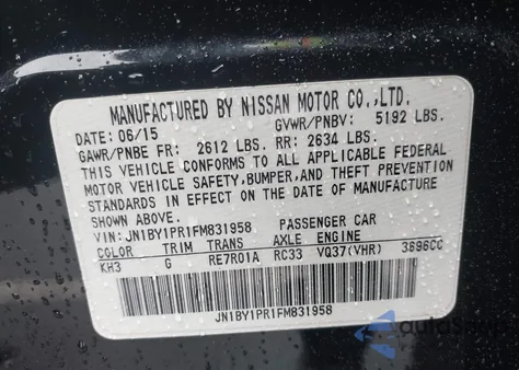 2015 Infiniti Q70L 3.7X z USA, uszkodzony, nr VIN JN1BY1PR1FM831958